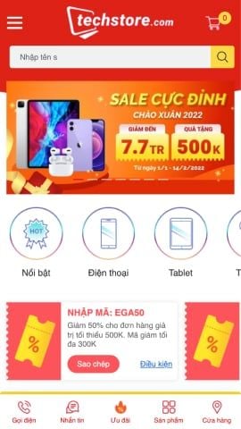 Mẫu website EGA Techstore