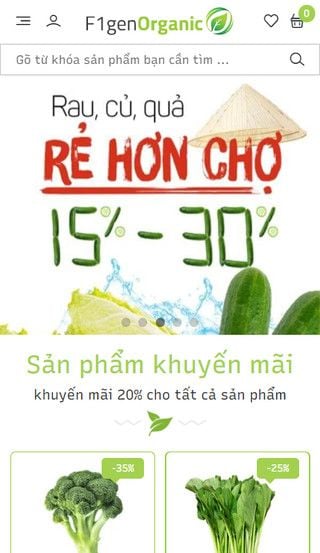 Mẫu website F1GENZ Organic - Thực phẩm xanh