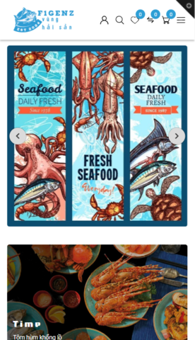 Mẫu website F1GENZ SeaFoods - Hải Sản