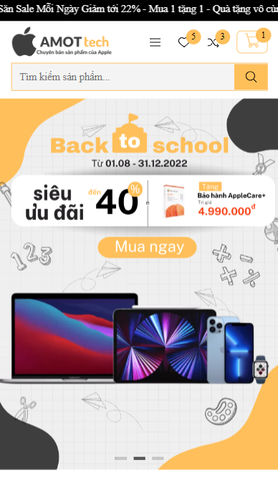 Mẫu website AMOT Điện Máy