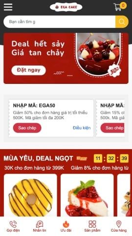 Mẫu website EGA Cake