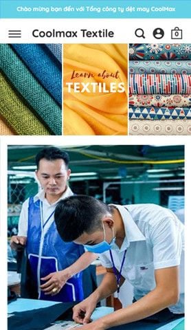 Mẫu website Coolmax Textile