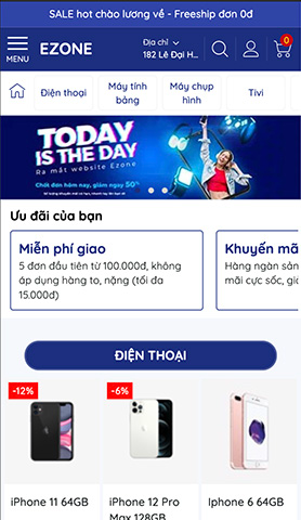Mẫu website Ezone