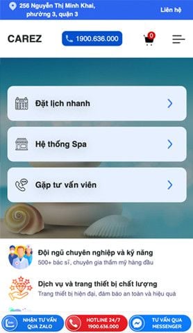 Mẫu website CareZ Spa