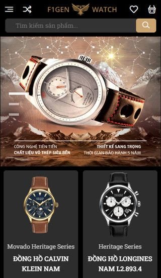 Mẫu website F1GENZ Watch - Đồng Hồ