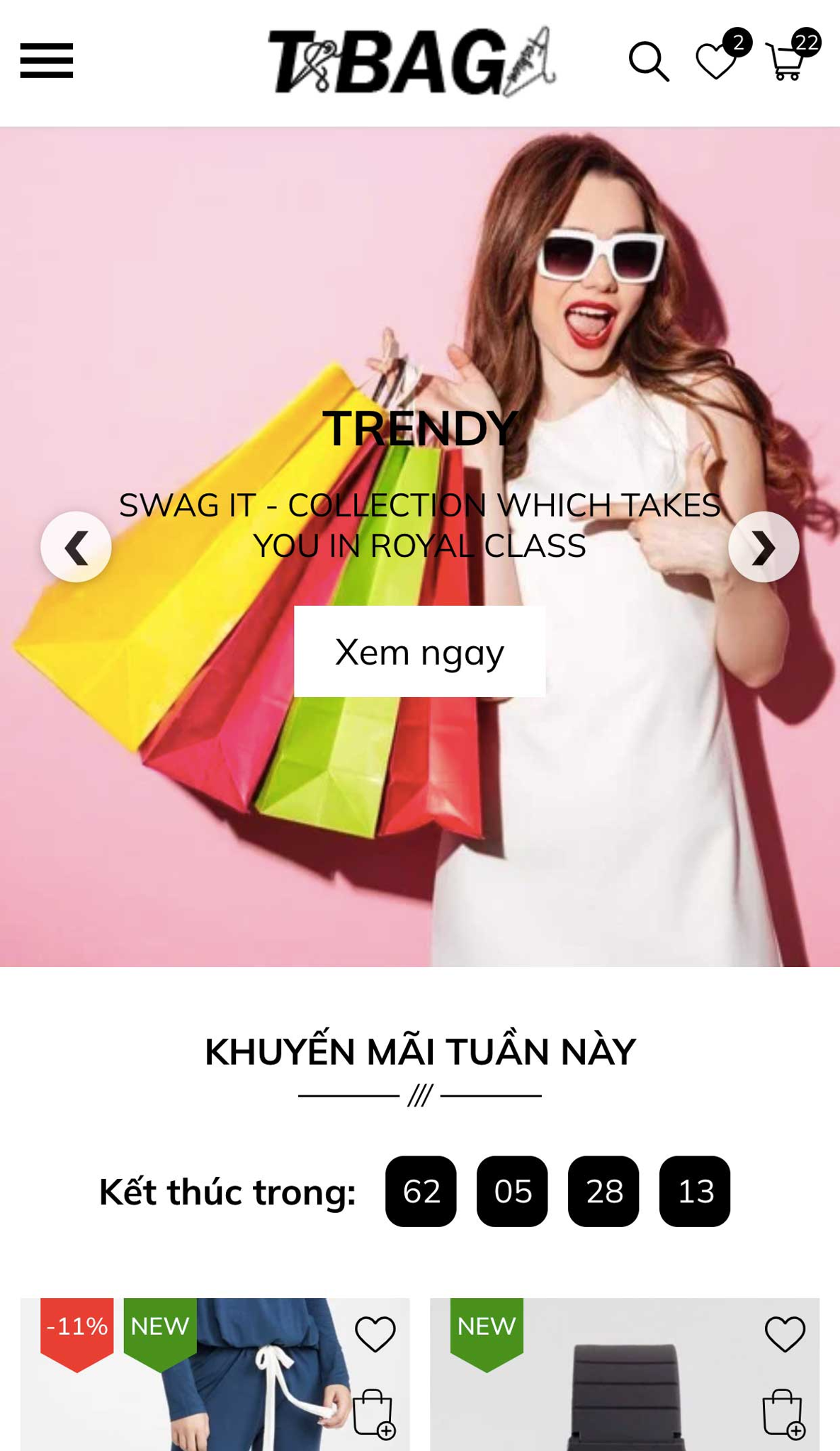 Mẫu website WD Tbag Fashion