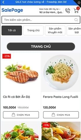Mẫu website SalePage