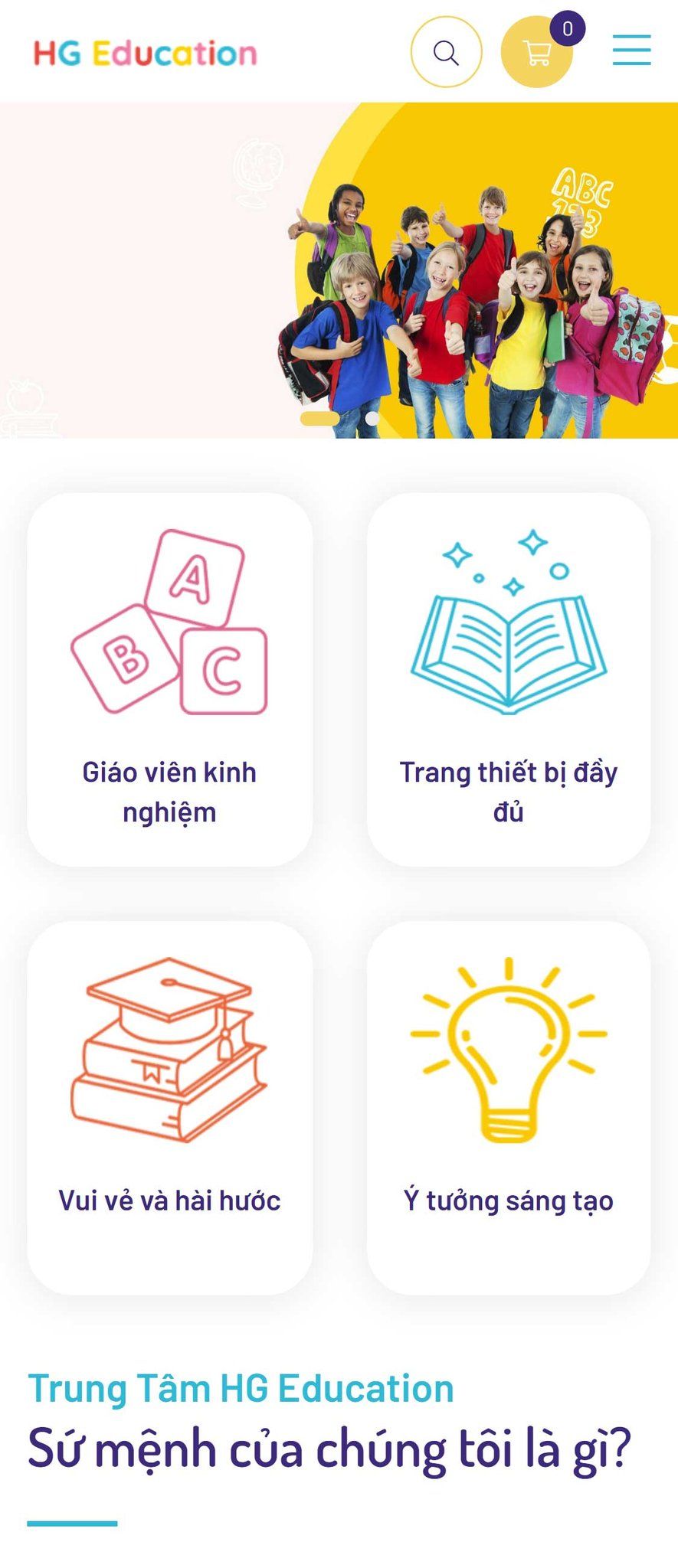 Mẫu website HG Education
