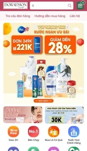 Mẫu website Dora Cosmetic