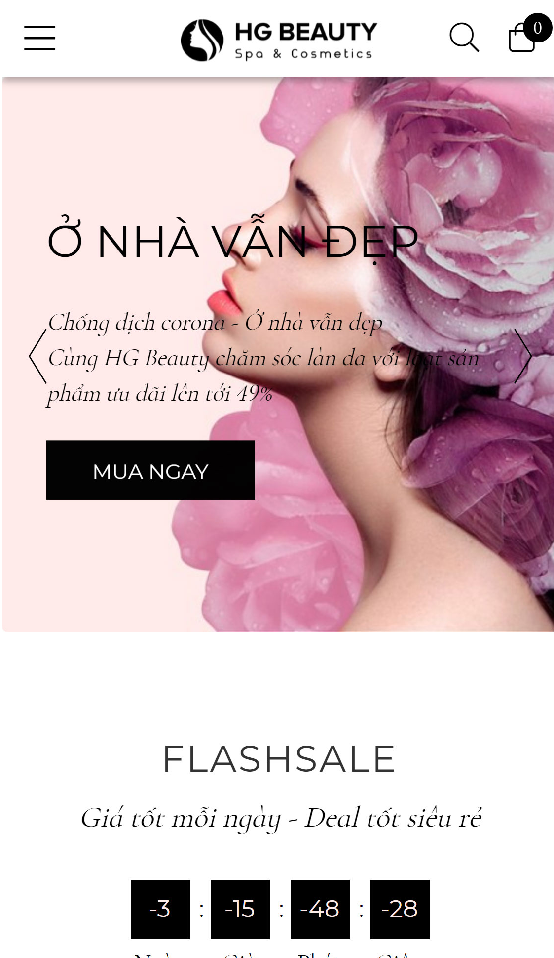 Mẫu website HG Beauty