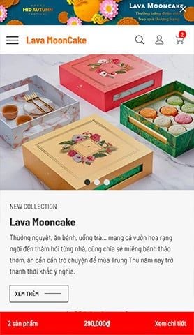 Mẫu website Lava Mooncake