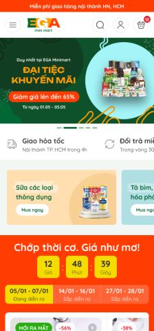 Mẫu website EGA Mini Mart
