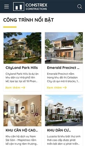 Mẫu website Constrex Constructions