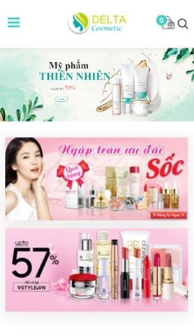Mẫu website Delta Cosmetic