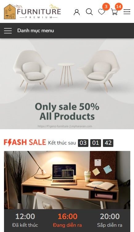 Mẫu website F1GENZ Furniture Luxury - Nội Thất