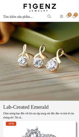 Mẫu website F1GENZ Jewelry - Trang sức