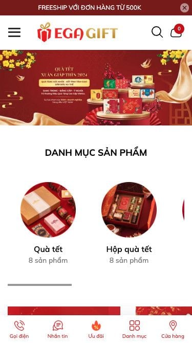 Mẫu website EGA Gift