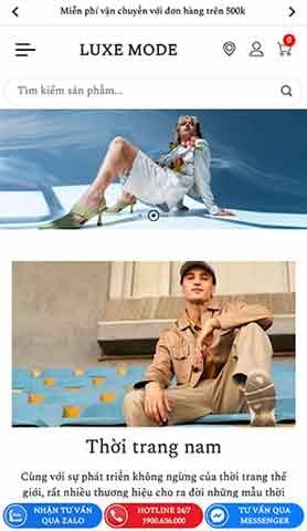 Mẫu website Luxe Mode