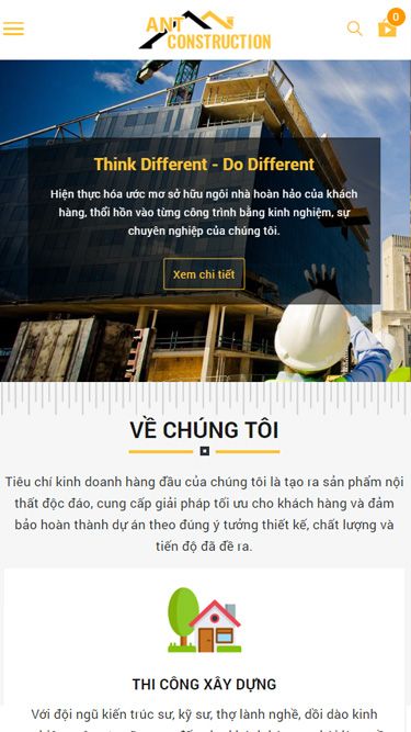 Mẫu website Ant Construction