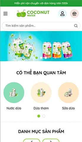 Mẫu website Coconut Water