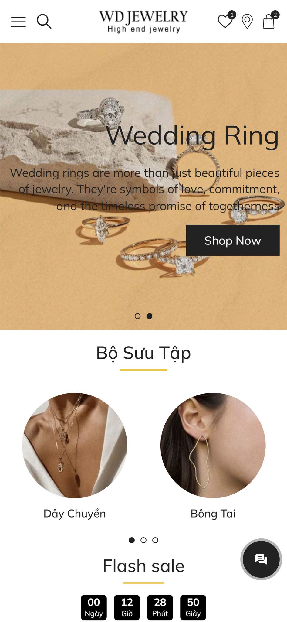 Mẫu website WD Jewelry