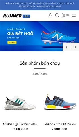 Mẫu website runner inn