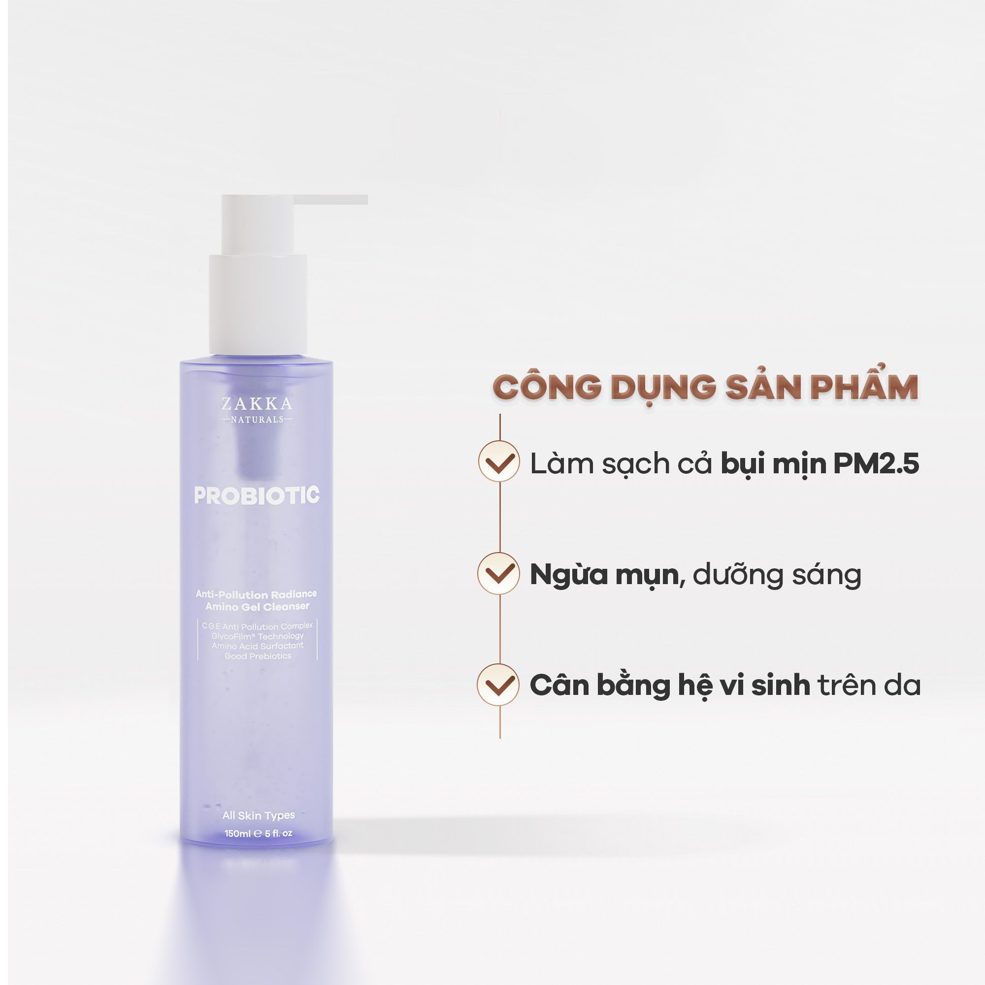  Gel Rửa Mặt Probiotic Anti-Pollution Loại Bỏ Bụi Mịn, Sạch Sâu, Ngừa Mụn, Sáng Da 