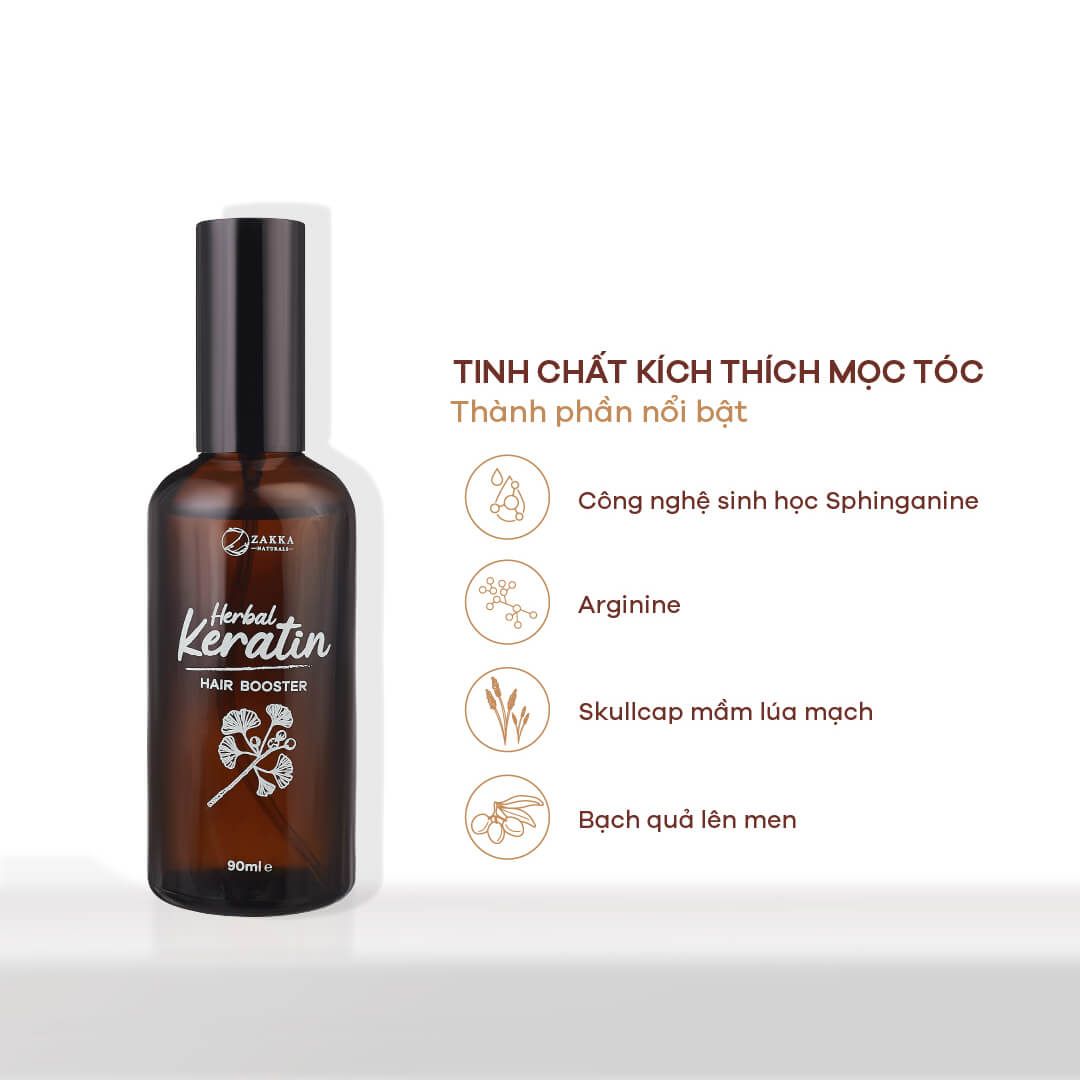 Tinh Chất Dưỡng Tóc Herbal Keratin Hair Booster 90ml - Zakka Naturals Tinh Chất Dưỡng Tóc Herbal Keratin Hair Booster 90ml - Zakka Naturals