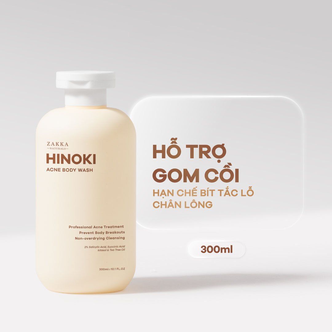  Sữa tắm hỗ trợ giảm mụn Hinoki - Hinoki Body Acne Wash Zakka Naturals 300ml 