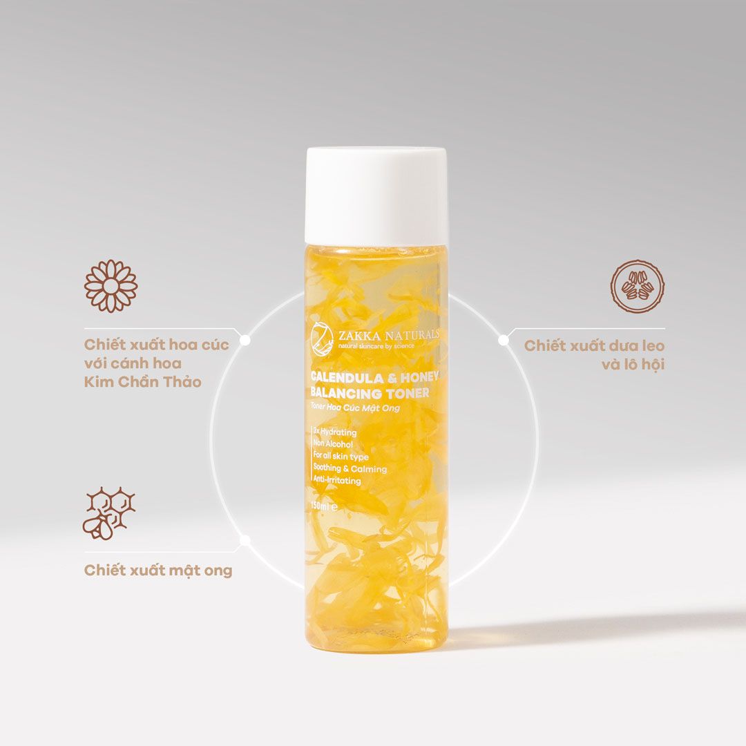  Toner Hoa Cúc Dịu Nhẹ Cho Da Nhạy Cảm Calendula & Honey Balancing 150ml 