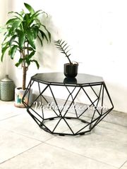 Bàn cafe/sofa sắt kính #9091