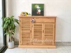 Kệ giày gỗ sồi là sách 3 cánh 1 ngăn kéo #38022