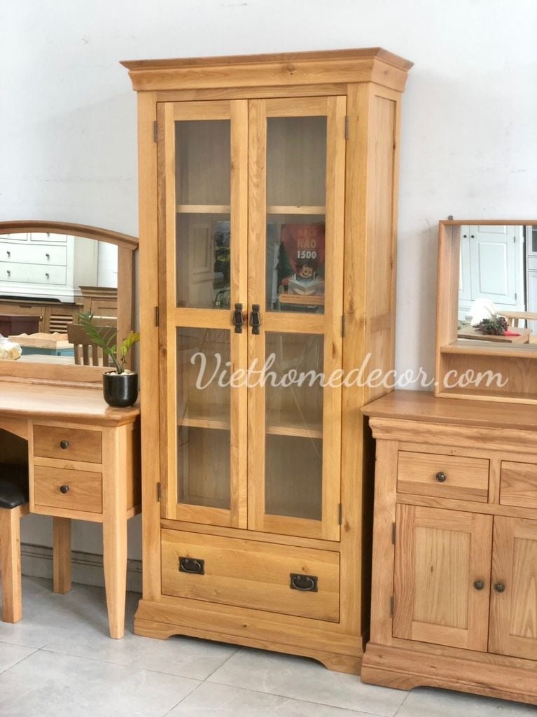 Tủ kính trang trí sồi #5158