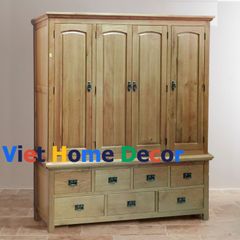 Tủ áo sồi 4 cánh 7 ngăn kéo #9046