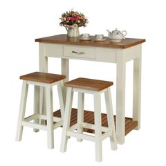 Bộ bàn ăn 2 ghế bar cao #9089WHI