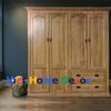 Tủ áo sồi 4 cánh 2 ngăn kéo-Oak Wardrobe #9170