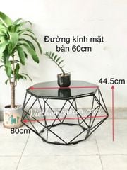 Bàn cafe/sofa sắt kính #9091