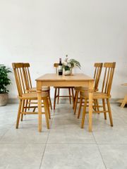 Bộ bàn ăn chân tiện #8488