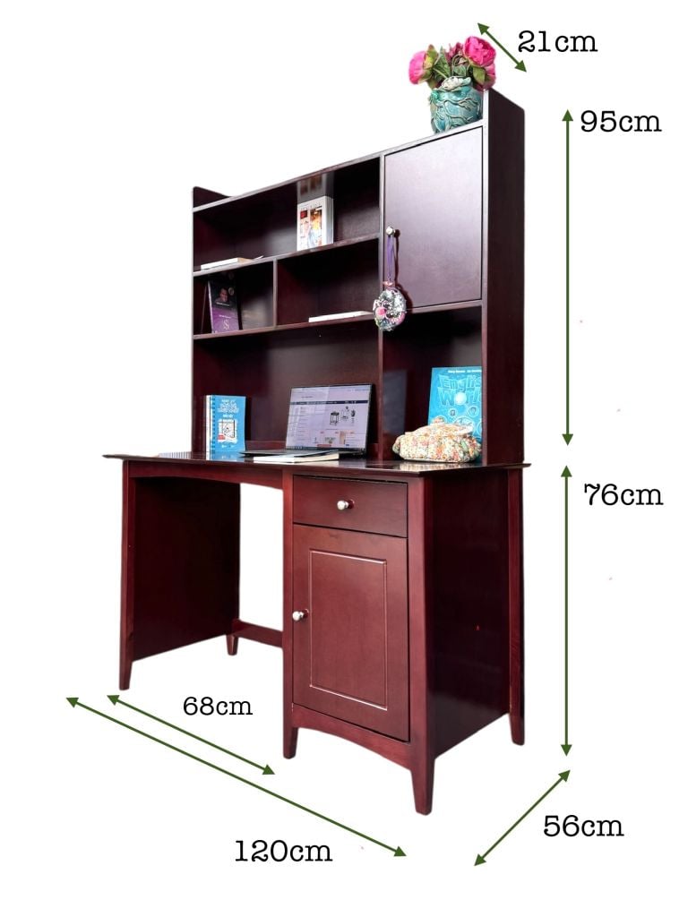 Bàn làm việc/ Bàn học liền kệ nâu #5635