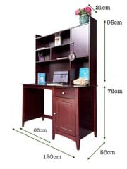 Bàn làm việc/ Bàn học liền kệ nâu #5635