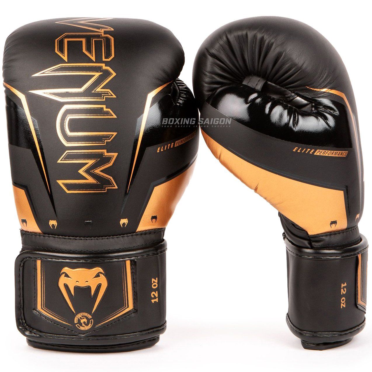 Găng Tay Venum Elite Evo Boxing Gloves - Black/Bronze