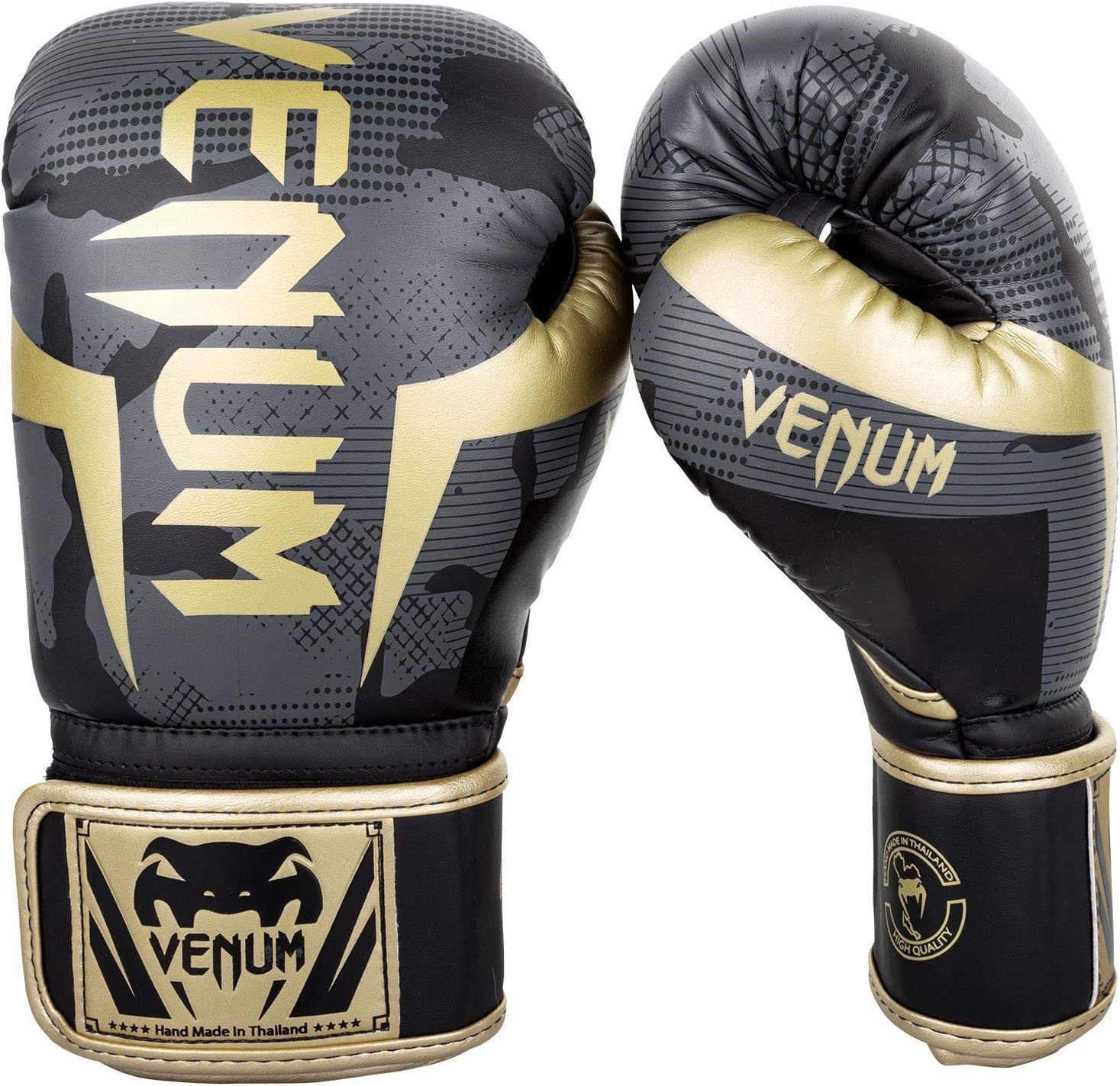 Găng Venum Elite Boxing Gloves - Dark Camo/Gold