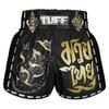 Quần TUFF Muay Thai Boxing Shorts New Retro Style Black Singha Yantra with War Flag