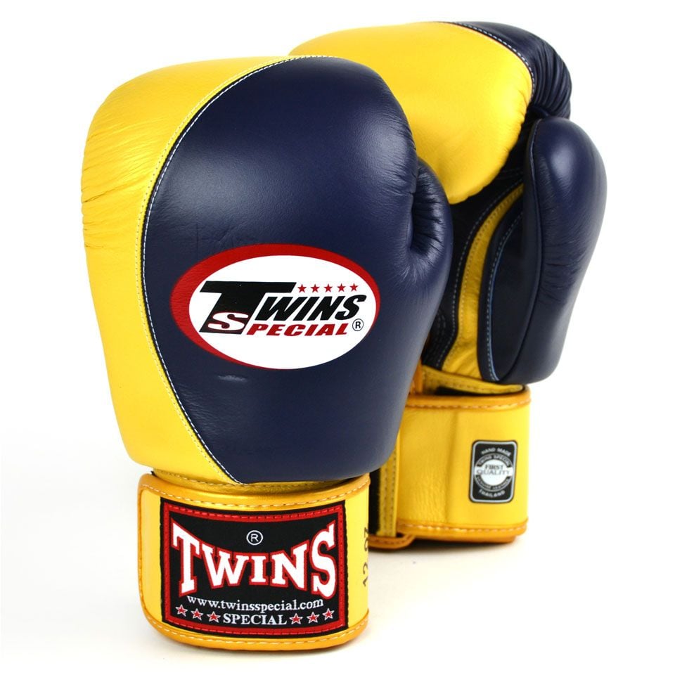 Găng Tay Twins BGVL8 Velcro Boxing Gloves - Navy/Gold
