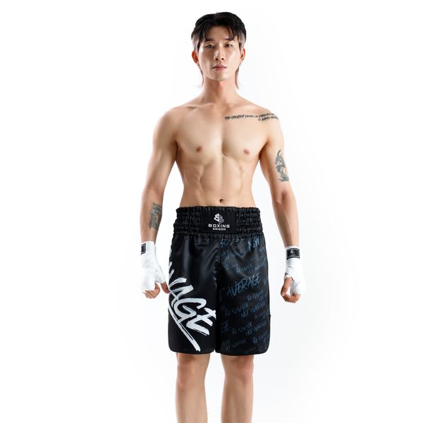 Quần Boxing Saigon Savage - Black/Black | Saigon Sport