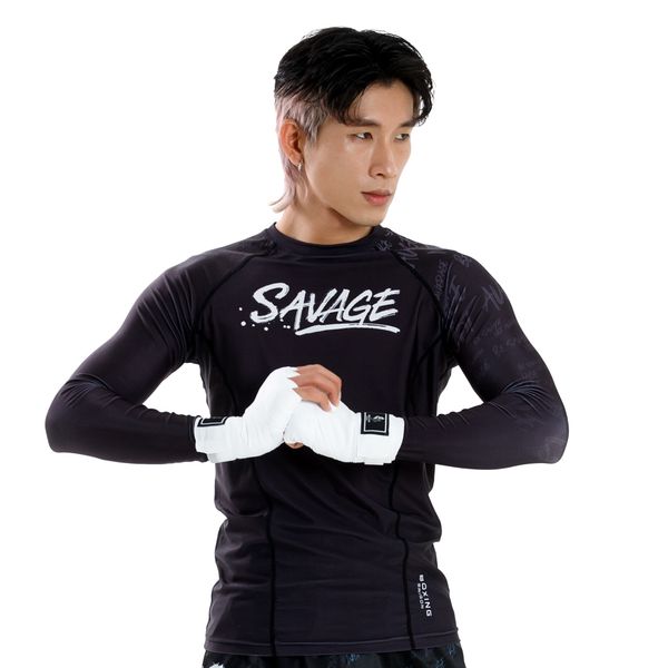 Áo bó Boxing Saigon Savage Rashguard Long Sleeves - Black | Saigon Sport