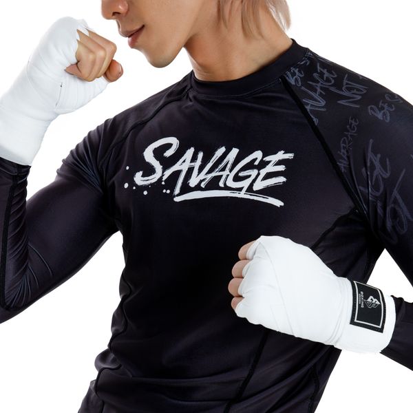 Áo bó Boxing Saigon Savage Rashguard Long Sleeves - Black | Saigon Sport