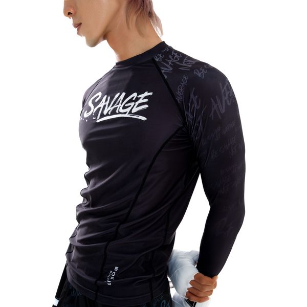 Áo bó Boxing Saigon Savage Rashguard Long Sleeves - Black | Saigon Sport