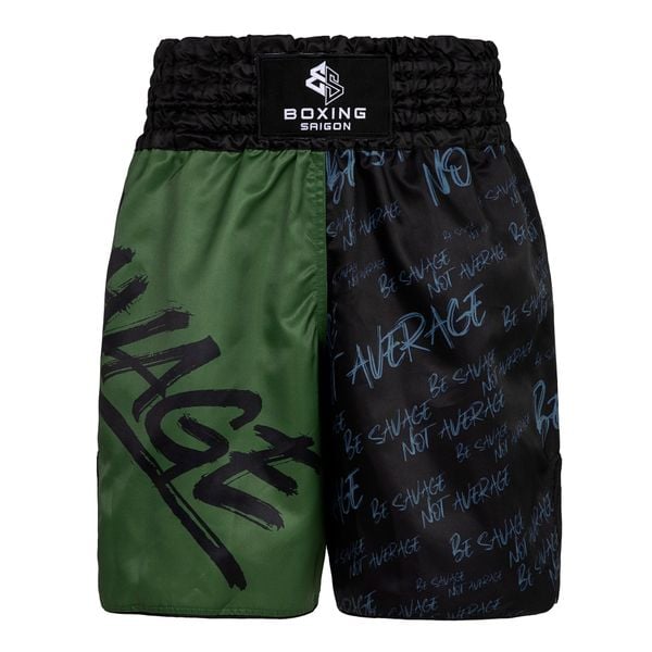 Quần Boxing Saigon Savage - Black/Green | Saigon Sport