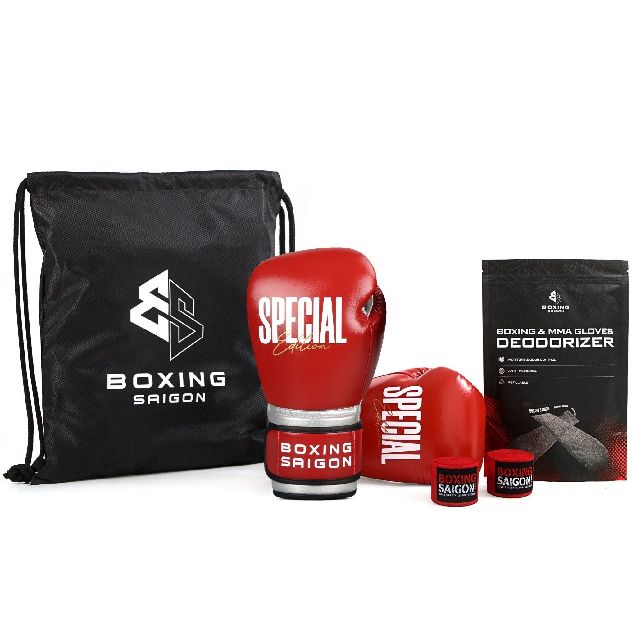 Combo Găng Tay Boxing Saigon Special Edition Gloves - Tomato